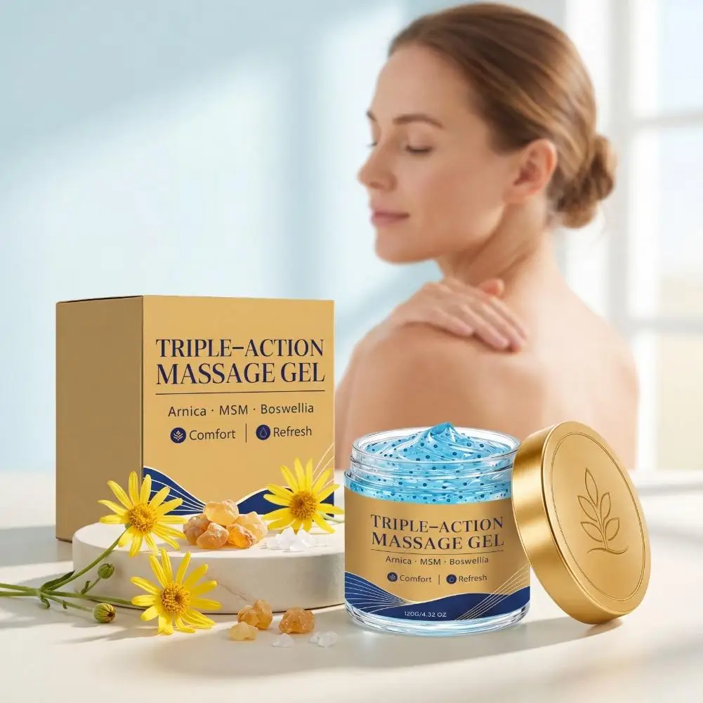 120g Triple‑Action Body Massage Gel Infused Arnica MSM & Boswellia, Comfort Refreshing Topical Gel for Body Massage Skin Care
