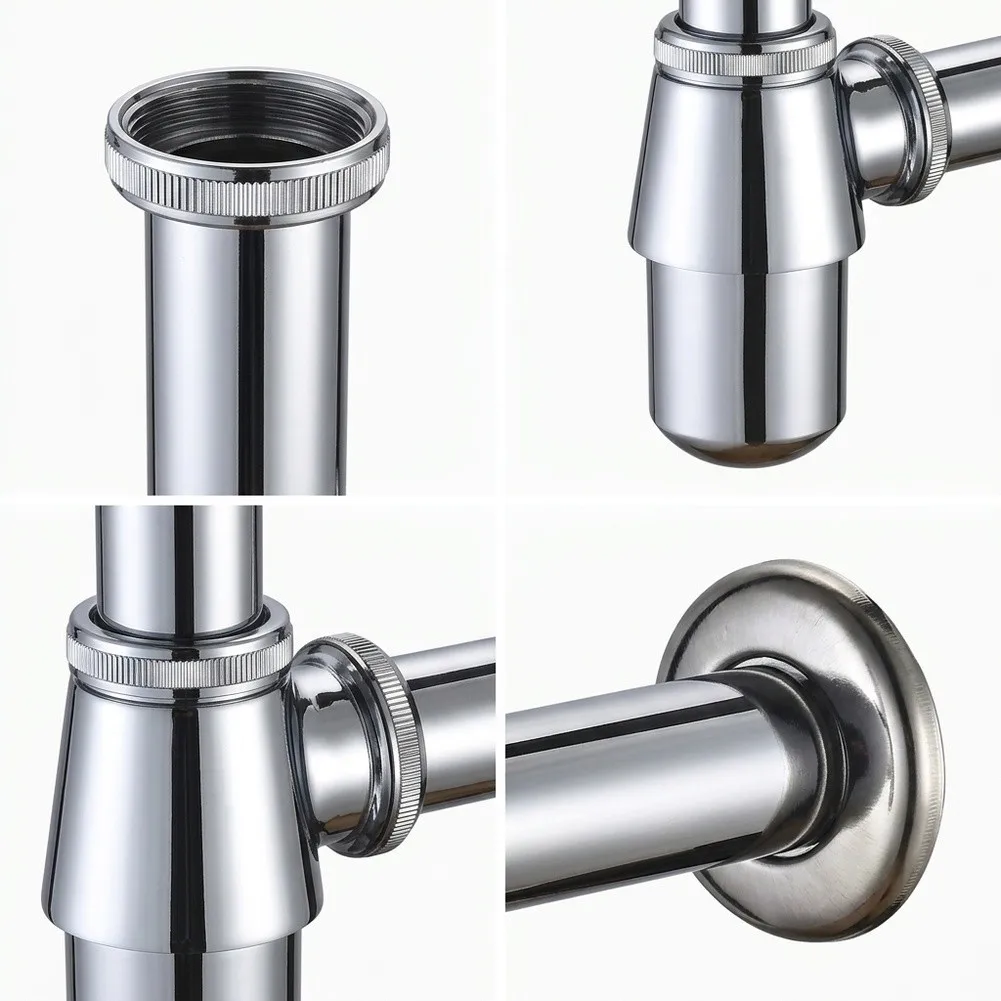 Wall-Mounted Drain Assembly for Sink Waste Removal with for triple Brass Sealing Rings and Designed for Standard Plumbing