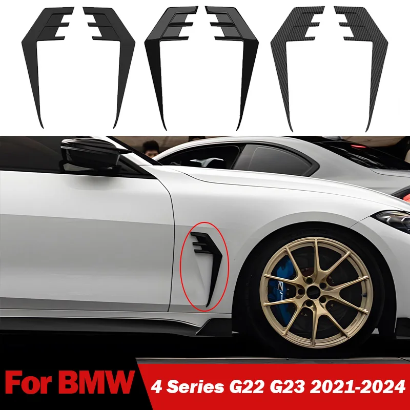 

For BMW 4 Series G22 G23 2-Door 2021-2024 Side Fender Intake Vent Trim Splitters Wings Body Kits Air Flow Cover Auto Accessories