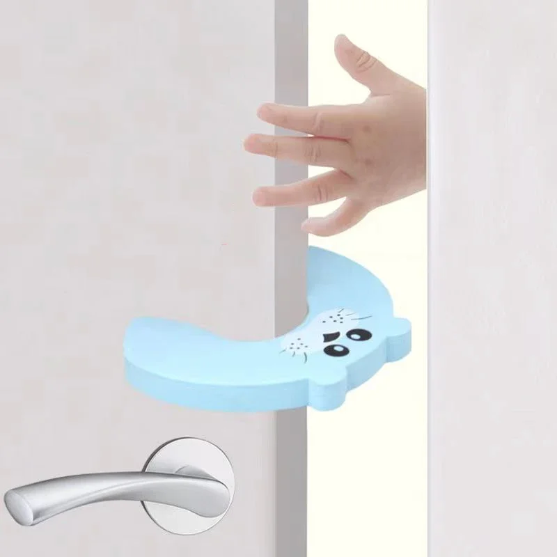 Cartão de Proteção de Móveis para Bebê Recém-nascido, Door Stopper Security, Cute Animal Care, Child Lock, Finger Protector, 2Pcs