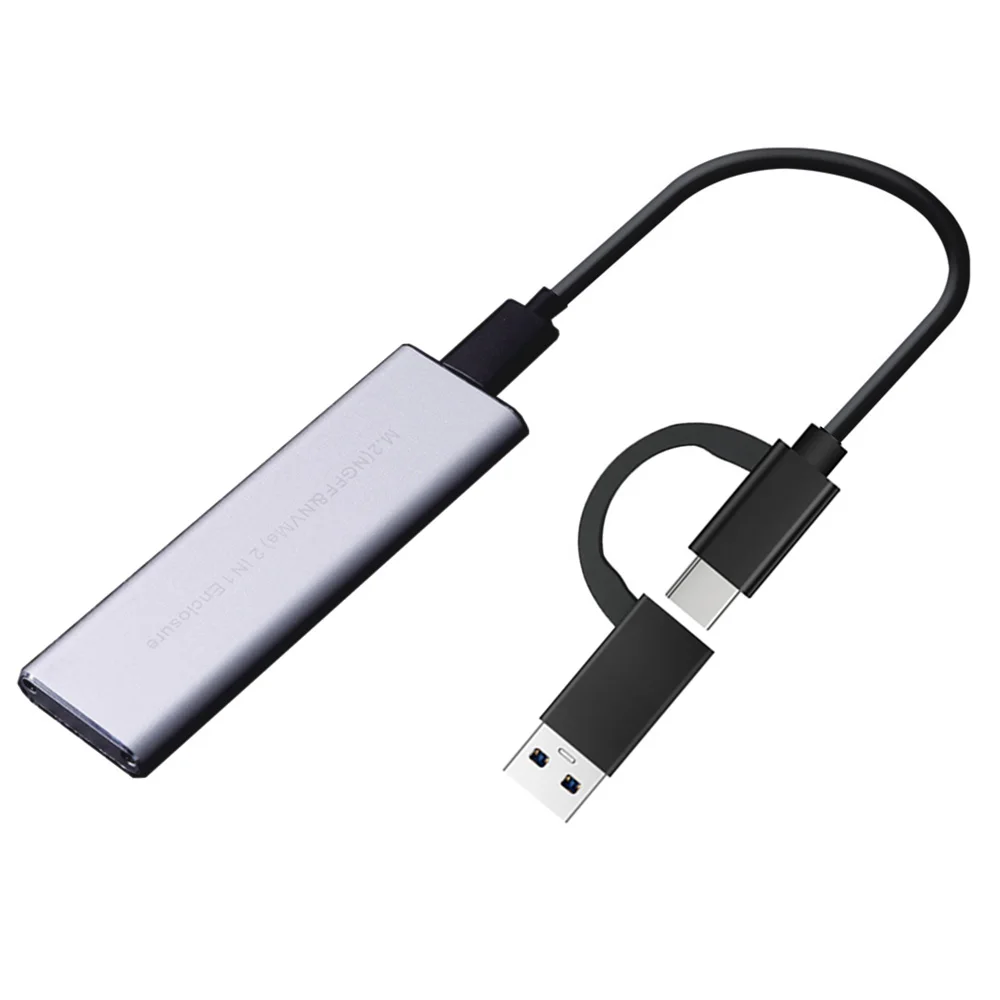 듀얼 프로토콜 M2 NVMe 박스 PCIe NGFF SATA M2 NVMe 인클로저 어댑터, M2 SSD용 OTG 케이블 포함, M.2 NVME SSD-USB 3.1 케이스, 10Gbps