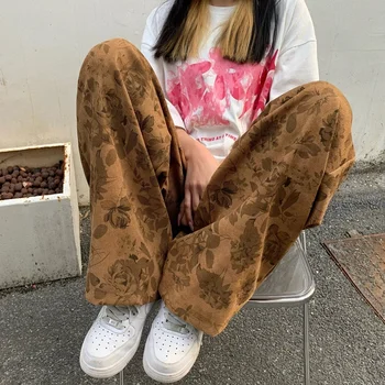 Goedkope Groothandel Nieuwe Harajuku Vrouw Wijde Pijpen Broek Japanse Mode Joggingbroek Casual Populaire Joggers Afdrukken Vrouwen Broek 2