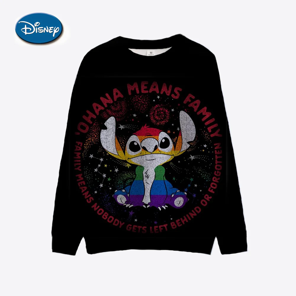 Disney Cartoon Lilo&Stitch Couple Short Sweater Women\'s/Men\'s Thin Autumn Sweater Women\'s Christmas Costume Animation New Hot