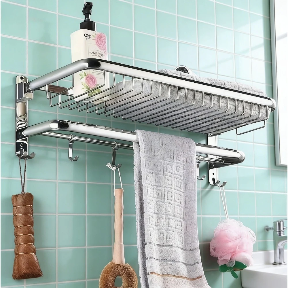 

Современная простая настенная вешалка для полотенец из нержавеющей стали 304, с крючком для ванной комнаты
