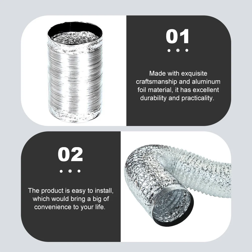 

Вентиляционный шланг из алюминиевой фольги, 6 м, гибкий кухонный вытяжной канал для вытяжки, воздушный шланг, легкая телескопическая труба воздуховода