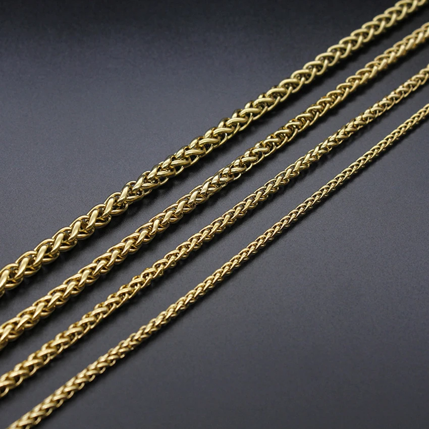 Fashion Stainless Steel Plated Broccoli Chain Stainless Steel Plated Black Keel Chain Net Red Sweater Chain Hot Sale