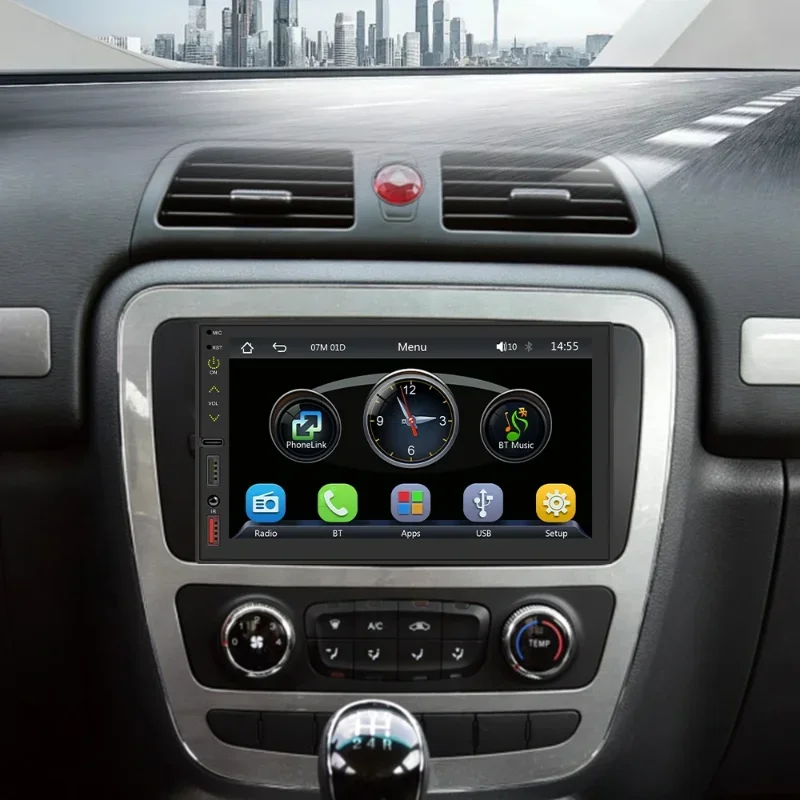 7 "2 DIN راديو السيارة MP5 مشغل الوسائط المتعددة FM مع CarPlay أندرويد السيارات بلوتوث يدوي USB نظام الصوت رئيس وحدة للمركبة #5