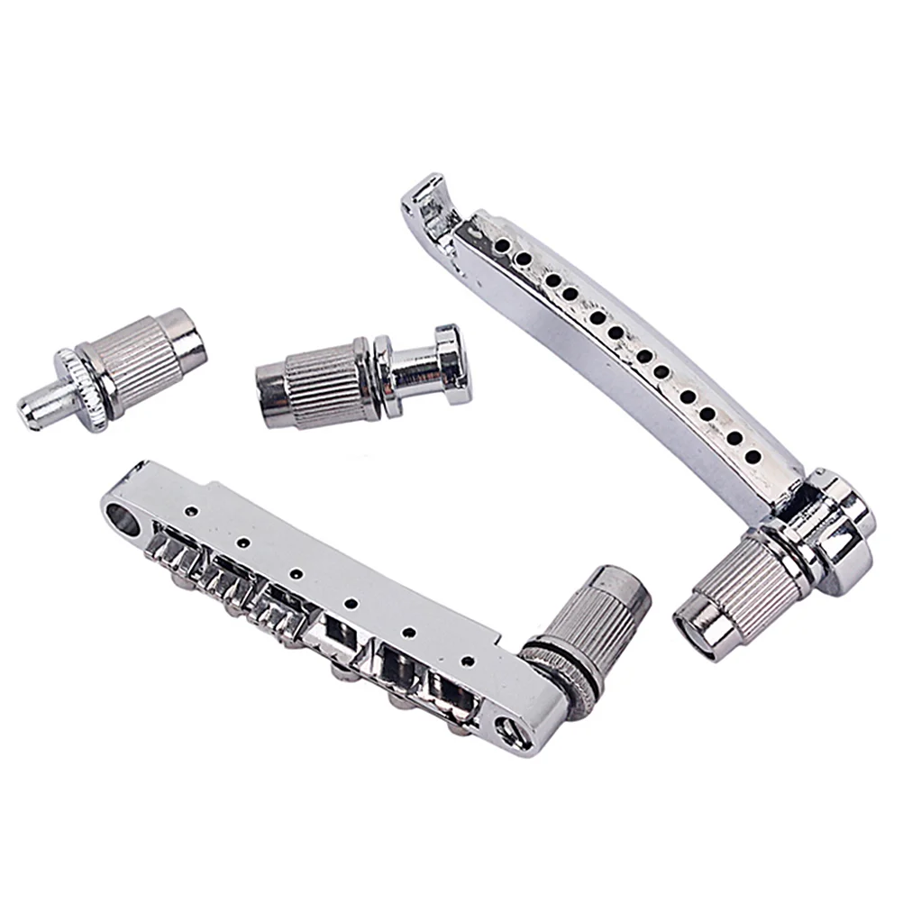 1 Pair 12 String Guitar Bridge Locking Bridge and Tailpiece Set for Electric Guitar (Silver) guitar bridge and saddle