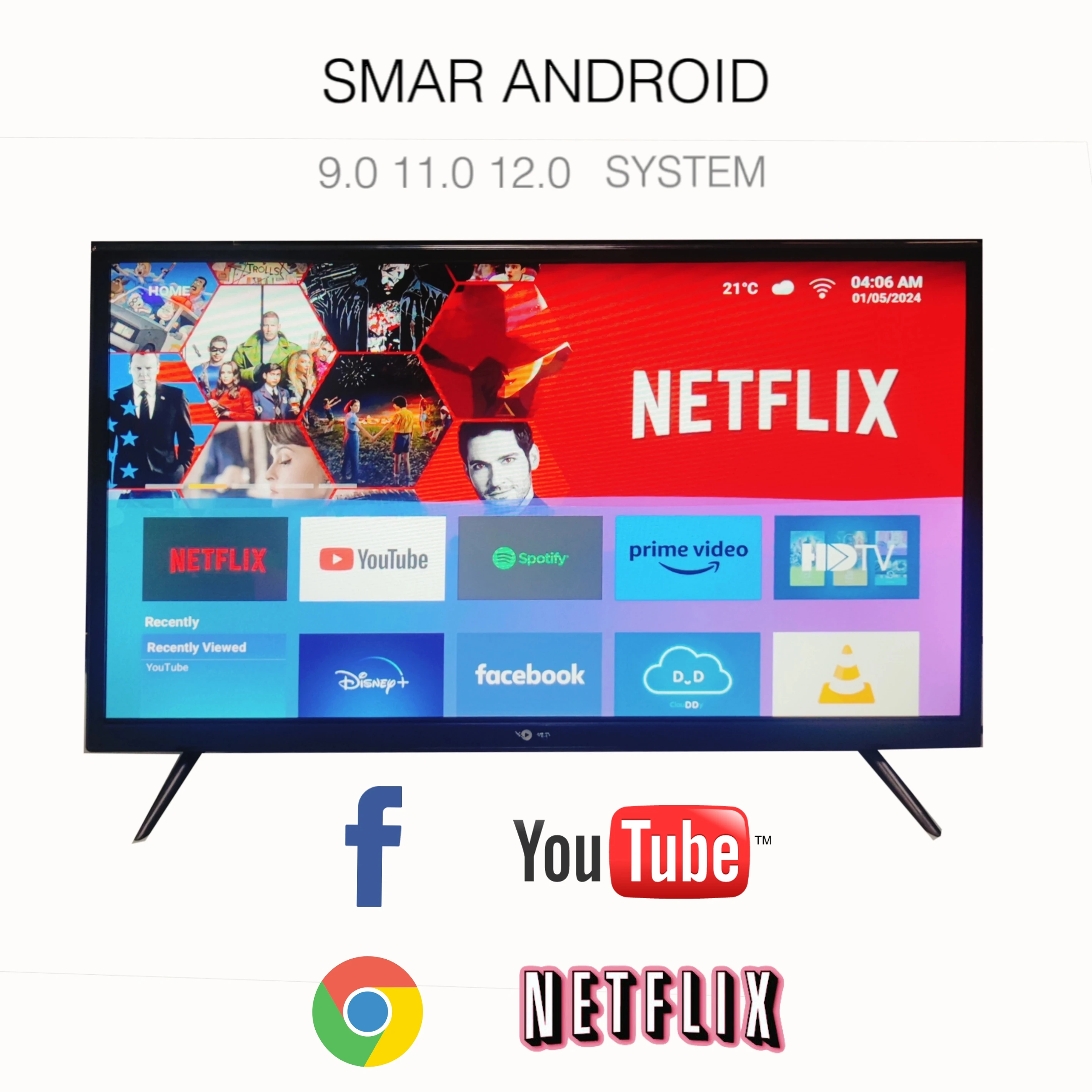 Factory Custom 43 Inch Led Smart Tv Custom 2K Android Smart TV Screen LED & LCD TV Televisions
