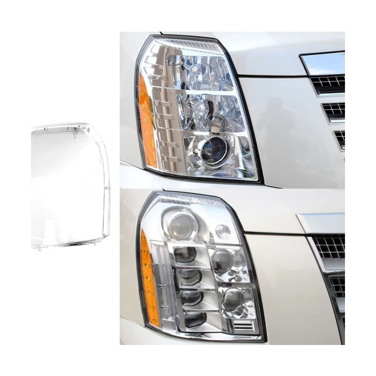 Car Right Headlight Cover Head Light Shade Transparent Lampshade Lamp Shell Dust Cover for Cadillac Escalade