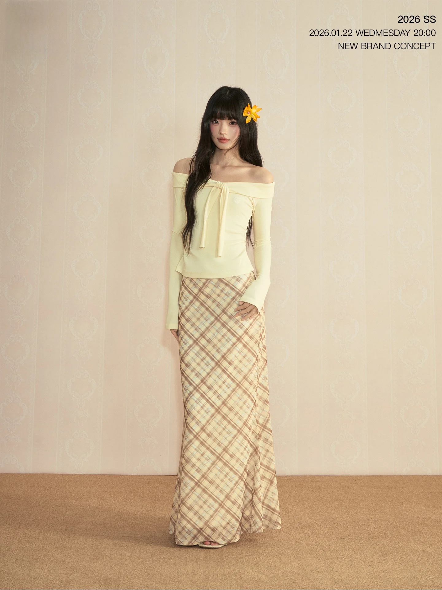 

west Long Sve Knitted Sweater with Belt Design Slim Fit Plaid Skirt Set Women's Faion Autumn Winter Spring Summer