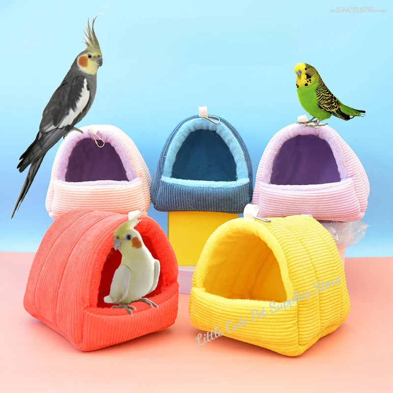 Bird Cage Parrot Cotton Nest Thickened Winter Bird Cotton Nest Pet Mini House Hammock Cage Hut Tent Bed Hanging Cave Pet Product