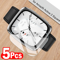 1-5Pcs Protective Tempered Glass for Amazfit Active 2 Square Smartwatch Screen Protector Anti-scratch Film 9H Hardness Glass