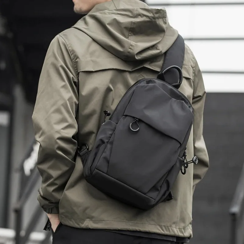 Oxford Waterproof Multilayer Fashionable Small Satchebag  Casual Men Chest Bag New Solid Business Outdoor High Quality Shoulder