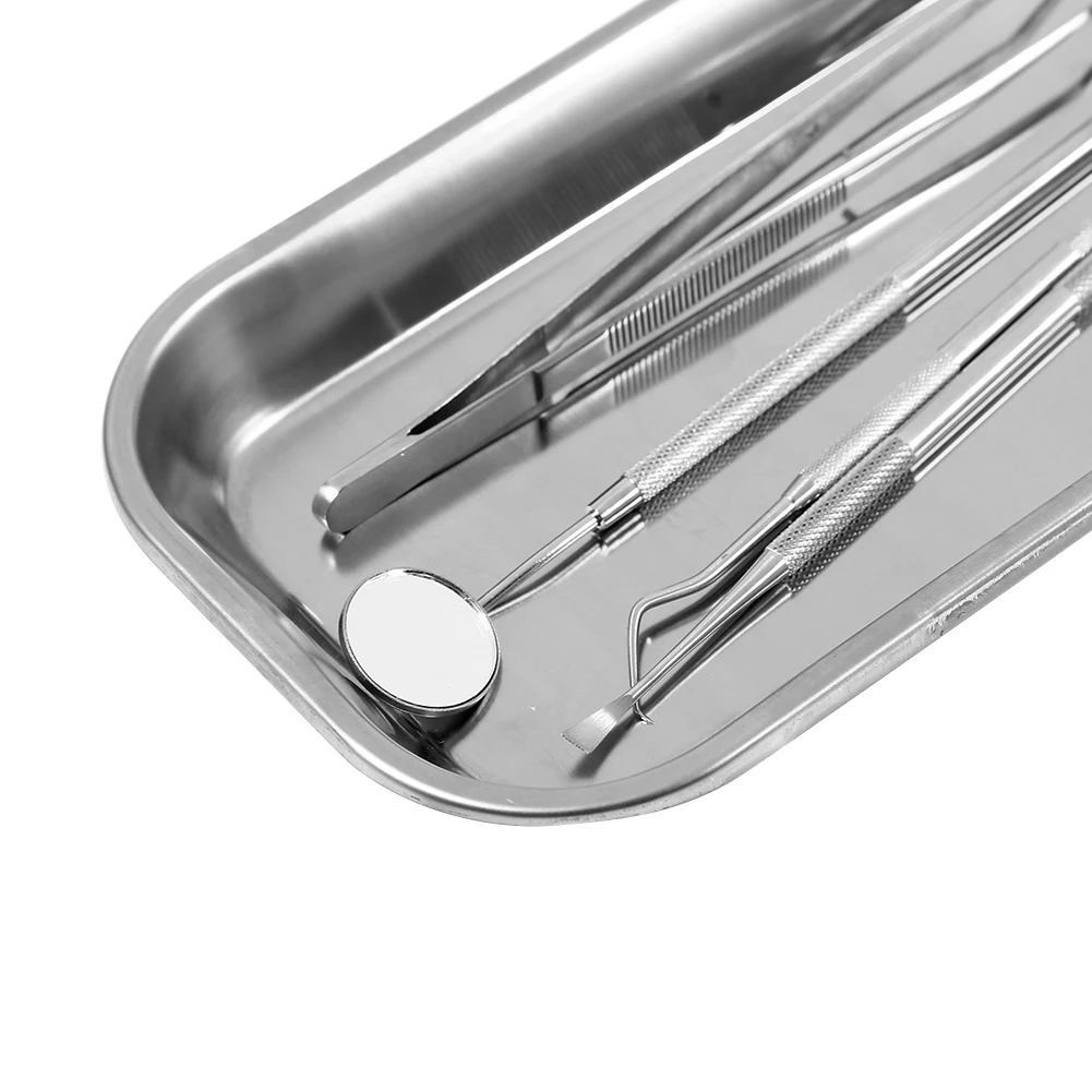 Stainless Steel Dental Lab Instrument Tools Storage Tray Medical Surgical Plate Disinfection Rectangular Dish Dentist Accessory