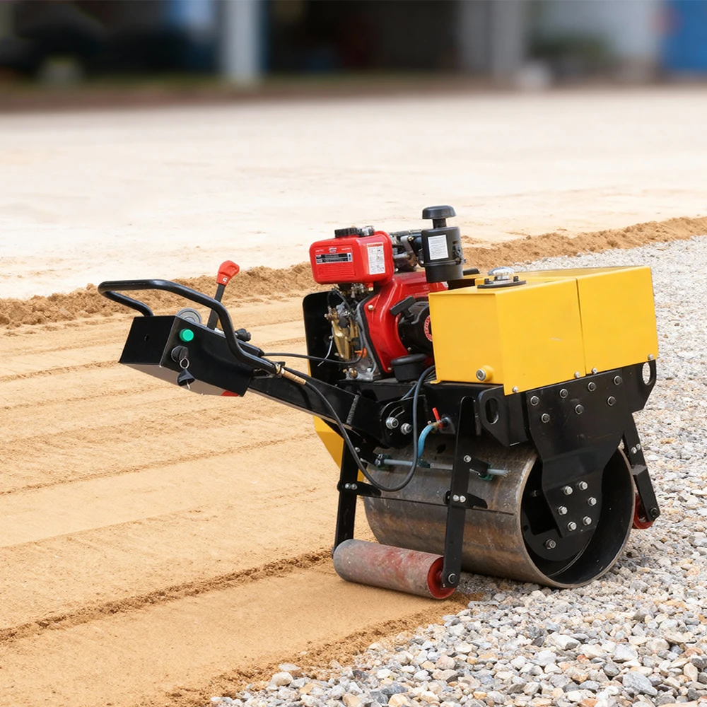 High Quality Road Construction Machinery Walk-behind Double Drum Mini Small Road Roller Compactor Vibratory Road Roller for Sale