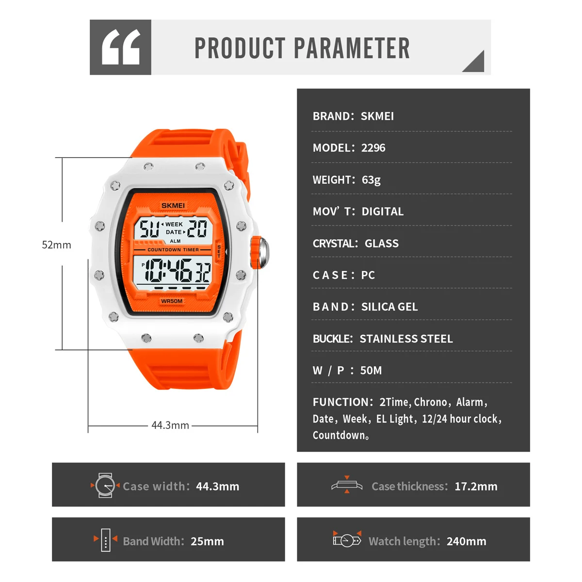 SKMEI Youth Cool odliczanie stoper cyfrowe zegarki sportowe moda męska 5Bar wodoodporny zegarek na rękę dla mężczyzn Alarm reloj hombre