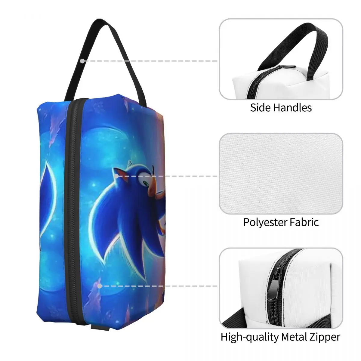 Shadow The Hedgehog Women Cosmetic Bags Travel Makeup Organizer Pouch Toiletry Storage Dopp Kit Box Pencil Case