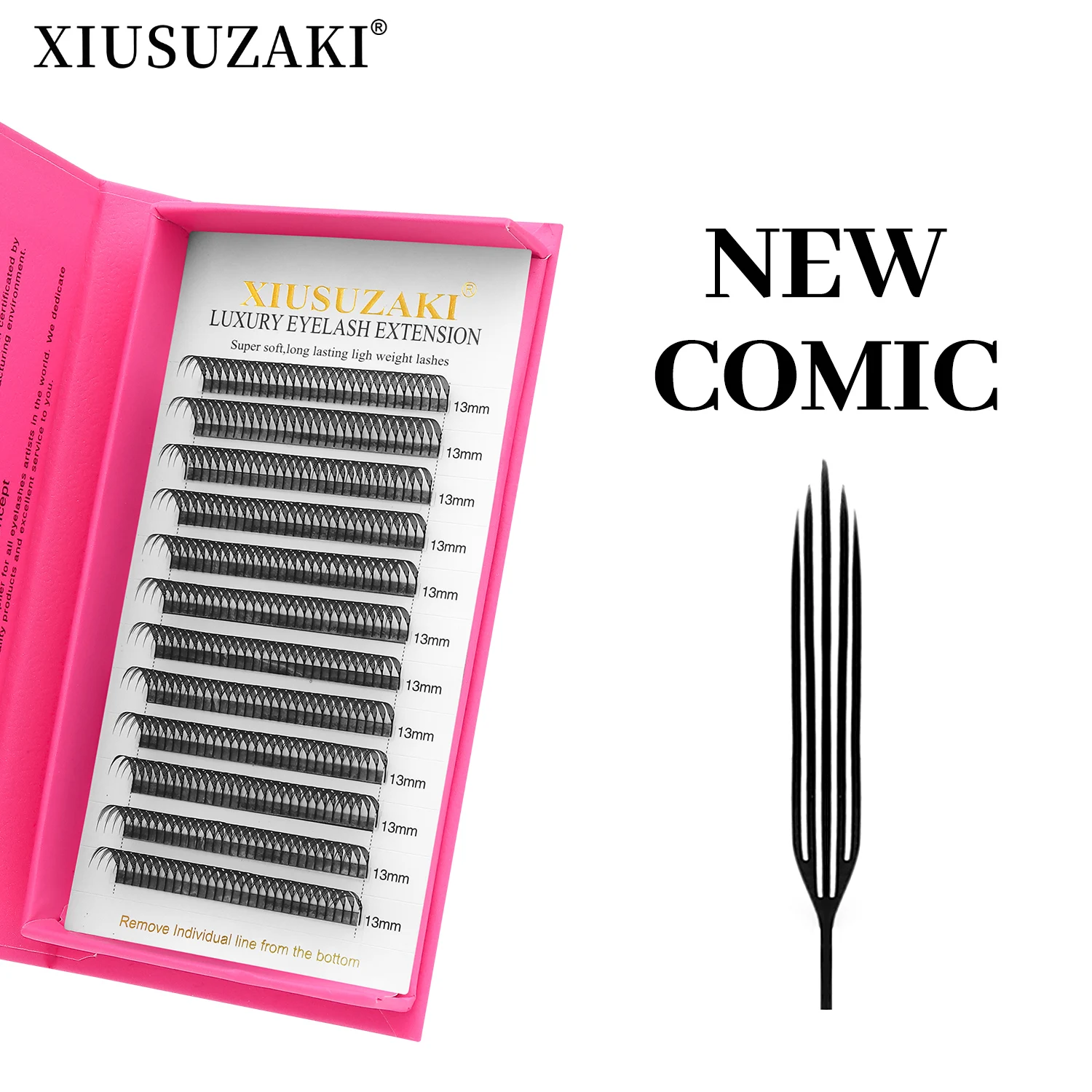 XIUSUZAKI New Comic Spire Eyelashes Soft Manga Premade Fans Individual Volume Eyelashes Extensions False Lashes Cosplay Tools