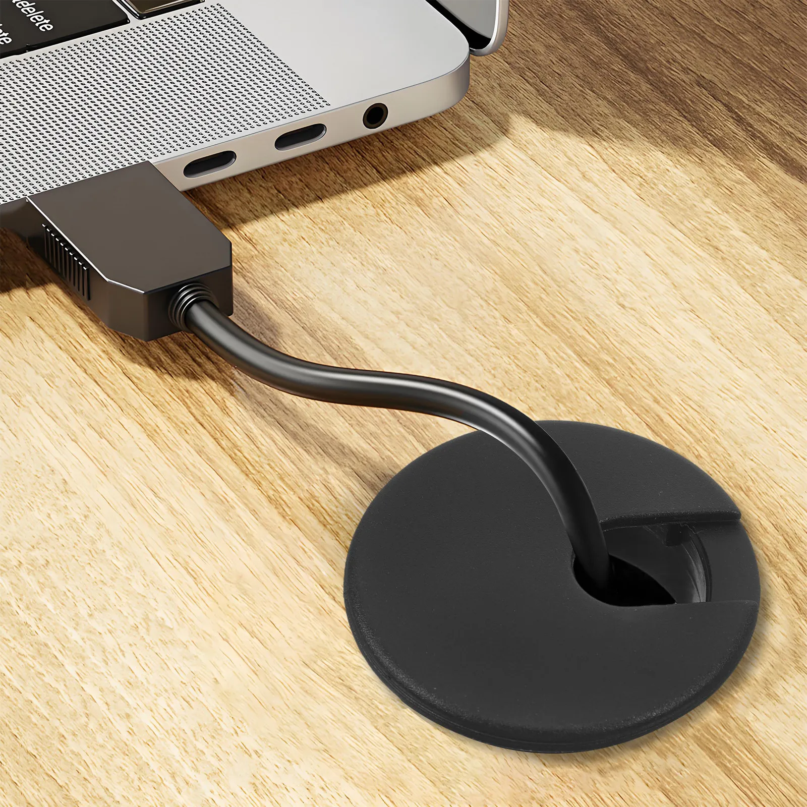 

20Pcs Desk Wire Grommet Black Detachable Cable Hole Cover Cord Organizer for Computer Office Workspace Cable Protector