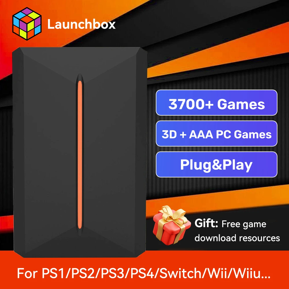 

Launchbox 500G Gaming Hard Drive Emulator Game Consoles For PS4/Switch/Game Cube/PS3/PS2/WII/WIIU Built-in 3700+ 3D&AAA PC Games