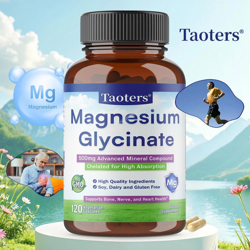 

Magnesium Glycinate - 500 Mg, Support Brain Health, Muscle, Sleep, Joints, Bones, Immune and Cardiovascular Health