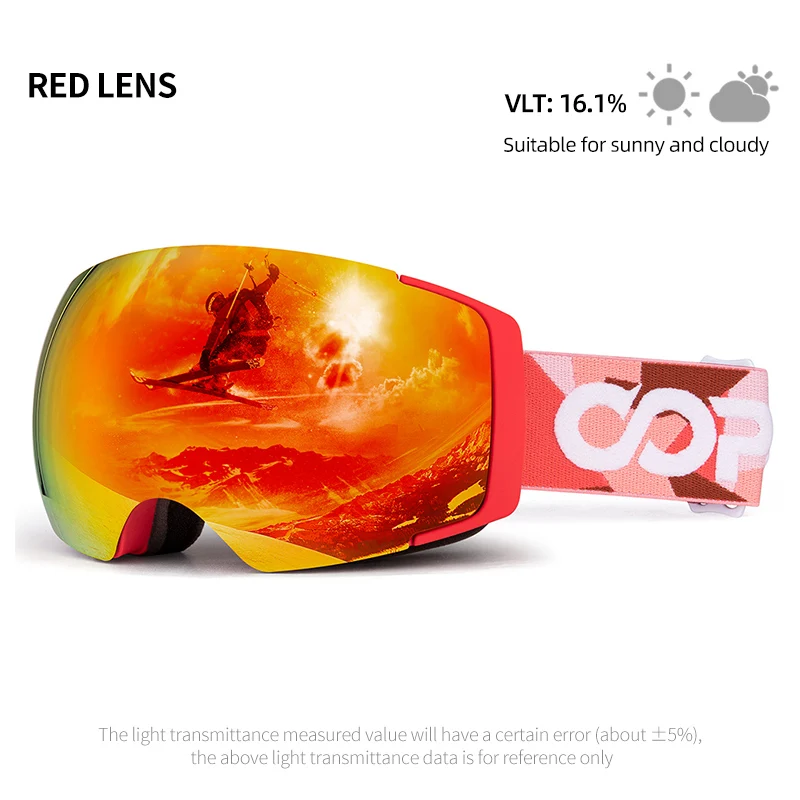 COPOZZ Magnetic Ski Goggles 2s Quick-Change Lens Professional Skiing Eyewear Men Women Anti-fog Snowboard Ski Glasses