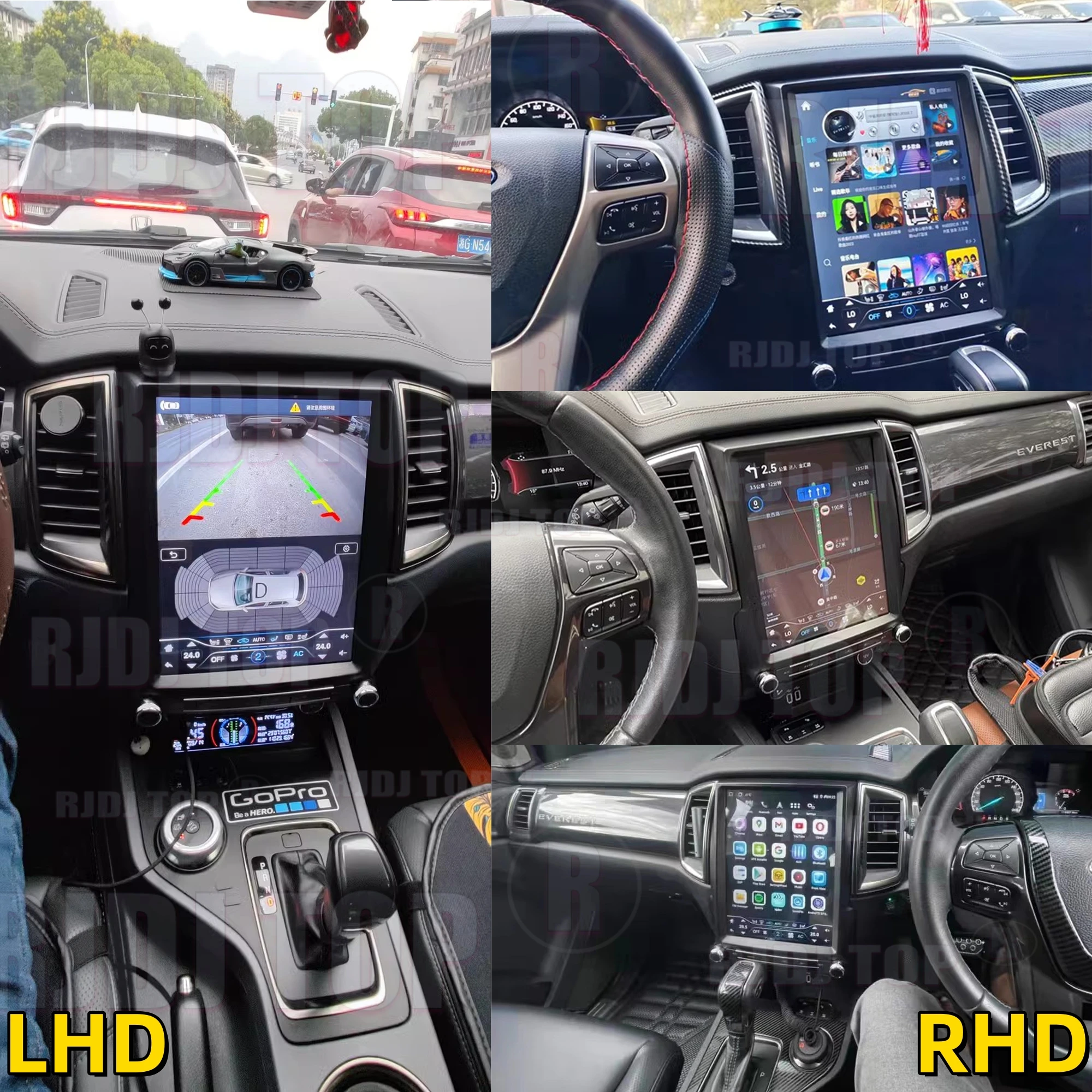 RJ Android 14 Touch Screen Car Radio Media Player For Ford Ranger/Everest 2015 2016 2017 2018 2019 2020 2021 GPS Navig Head Unit