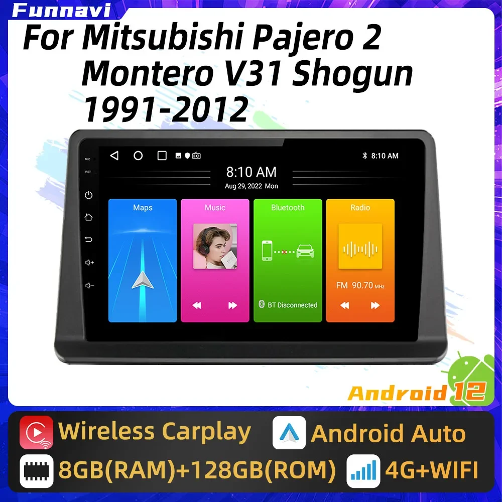 Android auto rádio pro Mitsubishi pajero 2 montero V31 šógun 1991 - 2012 2 DIN multimediální GPS navigace stereo Carplay auto 4G