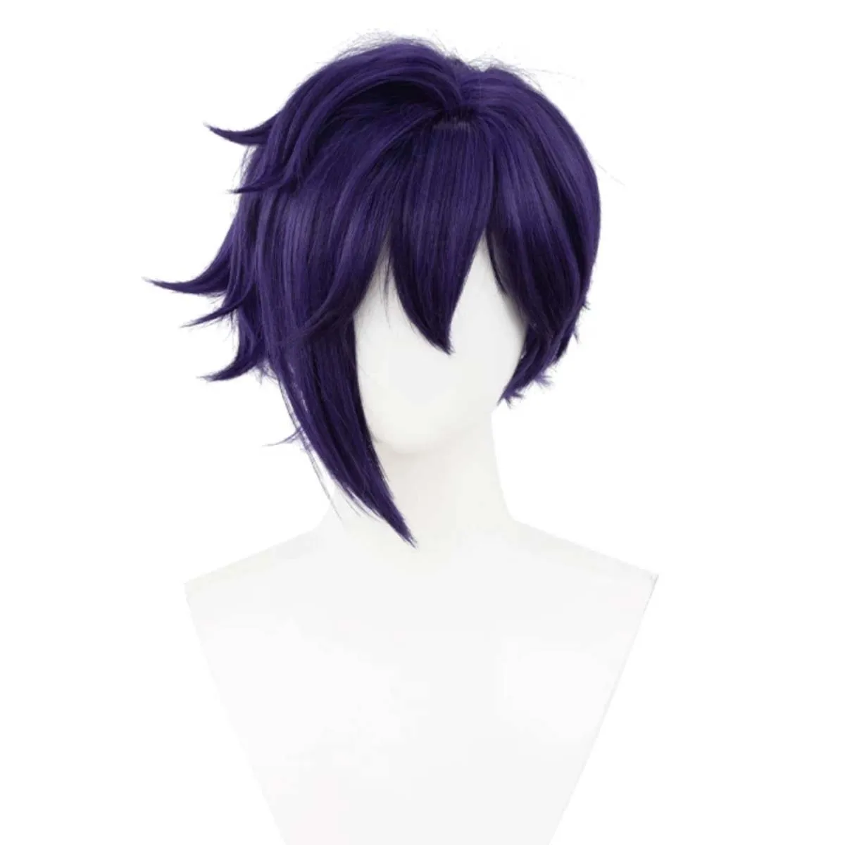 Game Stardew Valley Sebastian Cosplay Wig Dark Purple Short Spiky Wig Heat Resistant Synthetic Hair Halloween Party Props