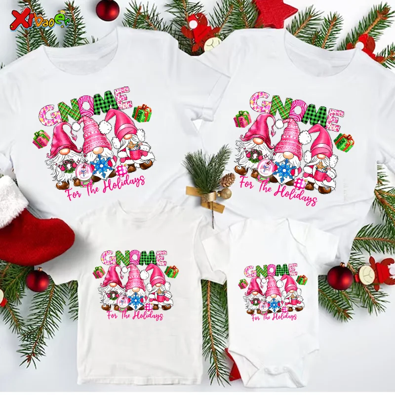 Christmas Family Matching T-Shirt Outfit Baby Rompers Pajamas Mommy And Me Party Clothes Kids Christmas Clothing Set