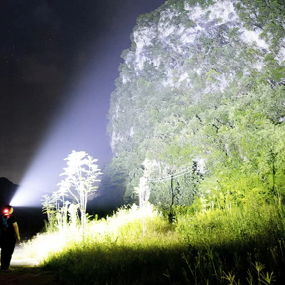 Strong Light Poweful XHP360 LED Headlamp Sensor 36-core Wick LED Flashlights Telescopic Zoom Light Lamp For Fishing Camping