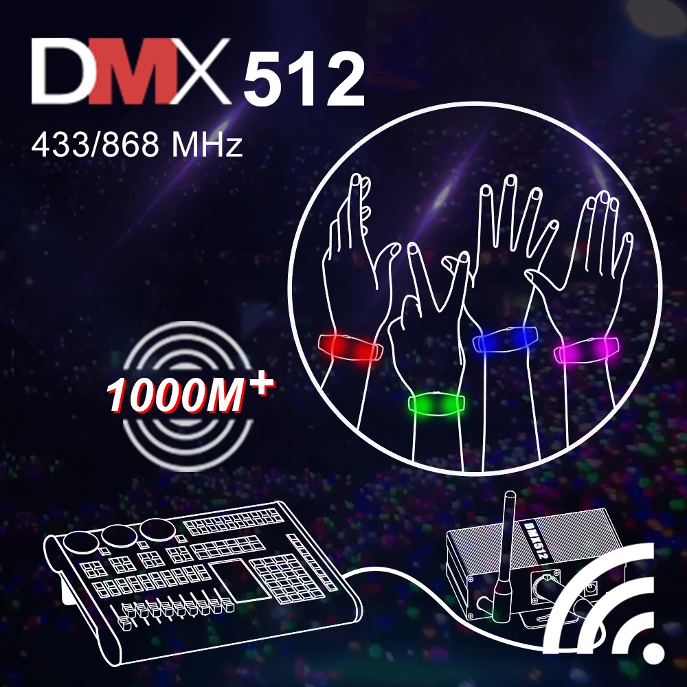 Programmable DMX512 Transmitter For GFLAI LED Wristbands/Light Up Wand/LED Foam Sticks