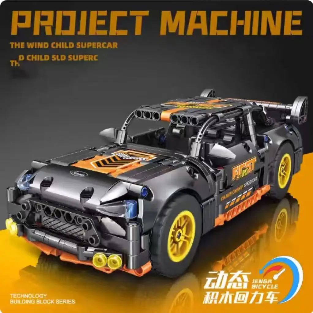 511PCS Pull Back Racing Auto Bausteine Technische Super Racing Modell DIY Spielzeug Geschenk MOC Stadt Fahrzeug