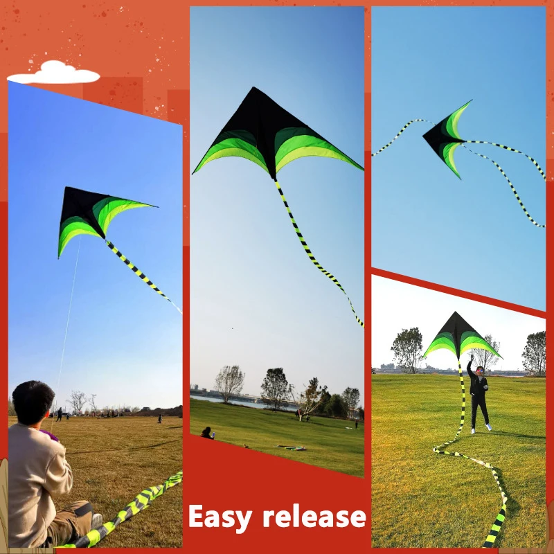 Cometa Prairie Kite 1,2 m fácil de volar, cometa triangular para niños y adultos, brisa fácil de instalar