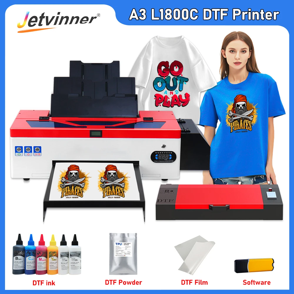 

DTF Printer For Epson L1800 DTF Printing Machine Directly to Film Transfer Printer T shirt Printer For all Fabric DIY Print