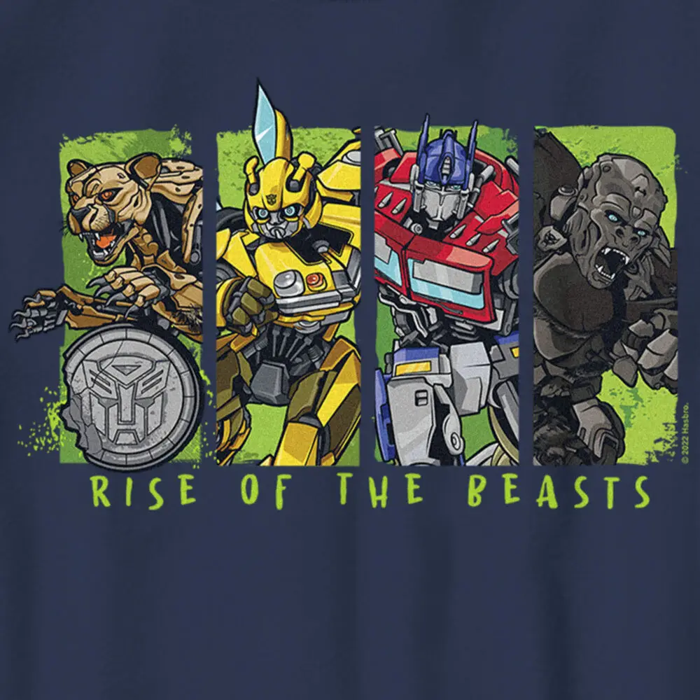 Boy's Transformers: Rise of the Beasts Movie Logo Character Squares T-Shirt