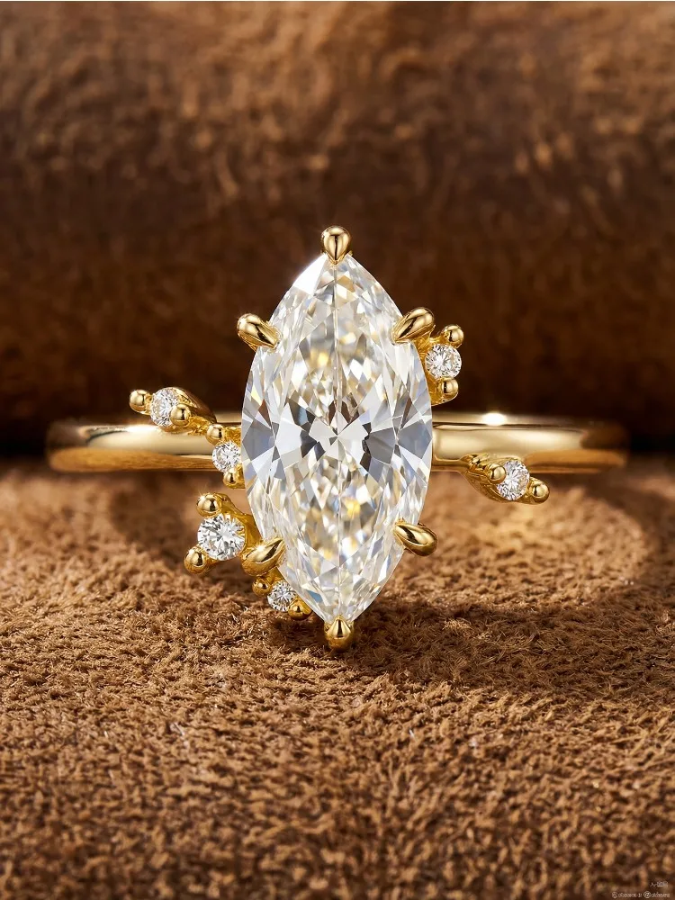 

925 Sterling Silver Fashion Personalized Marquise Zircon Ring For Women Anniversary Anniversary Luxury High Quality Jewelry