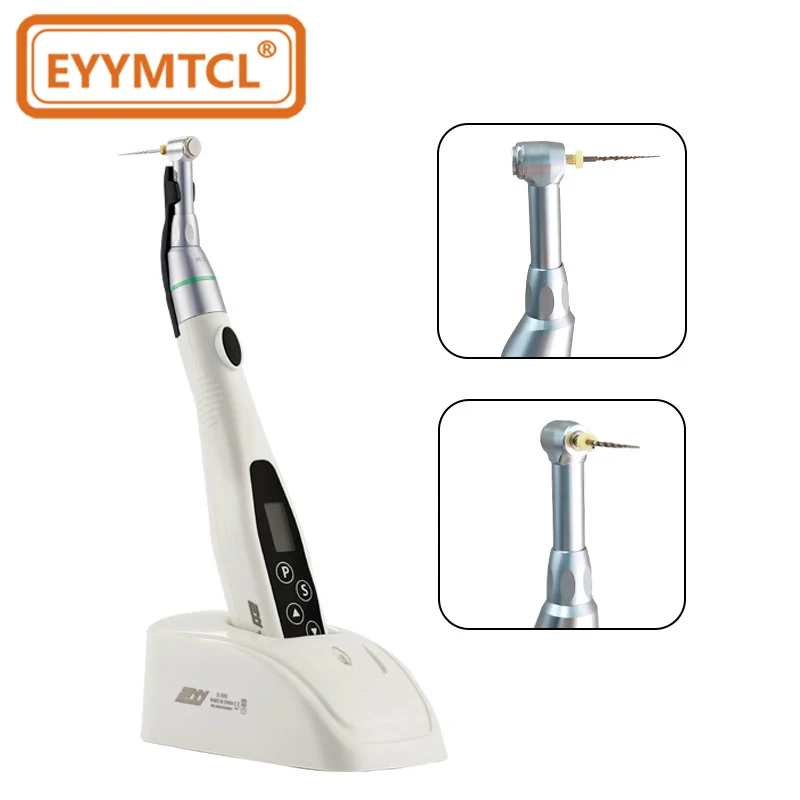 EYY Dental Wireless Endo Motor 16:1 Contra Angle Reduction Head Handpiece with LED Light Root Canal Endodontic Treatment Tools