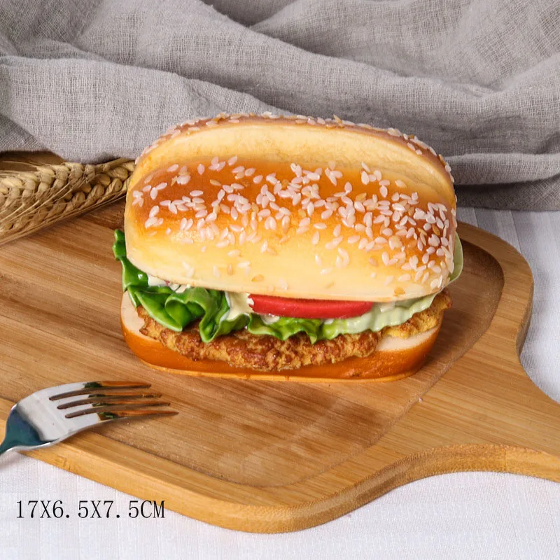 1PC Artificial Kitchen Hamburger Realistic Food Decoration Photography Food Simulation Cake Model Tea Table Decoration FCYY-005