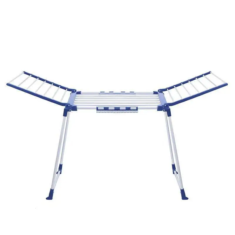 Heavy Duty Folding Towel Rack Clothes Drying Holder Stand Outdoor Balcony Free Standing Double Wing Design for Living Room Be...