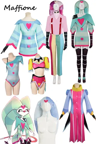 Fizzarozzie Cosplay Dress Costume Cartoon Helluva Cosplay Bosses Disguise Outfits Women Headgear Hat Halloween Suit