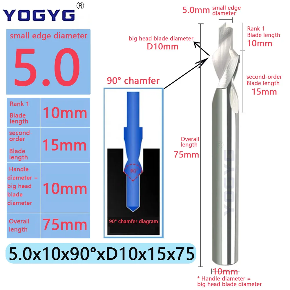 HRC60 90 องศา d1.0/1.1/1.2-8.5xD4/6/8/10/12 คาร์ไบด์ Counterbore Twist Step เจาะบิตสําหรับอลูมิเนียมเจาะรูและ Chamfering