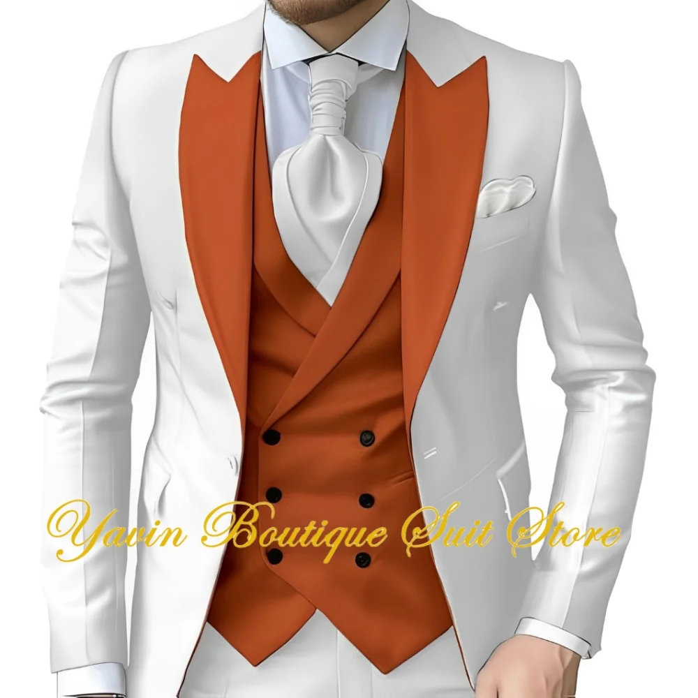 Mens 3 Piece Slim Fit Suit Wedding Prom Tuxedo Suit for Men Formal Business Elegant Suits