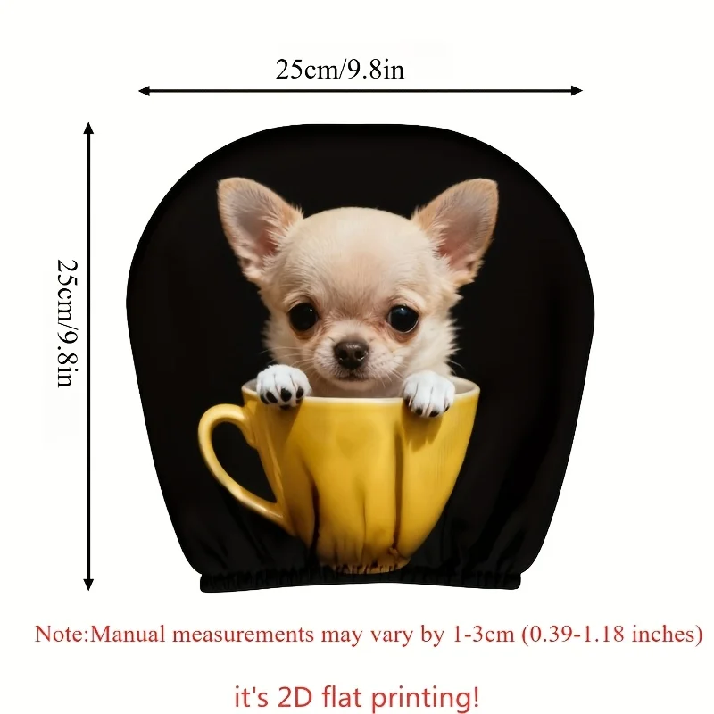 2pcs Teacup Chihuahua Print Car Headrest Covers | Unfilled Design, Easy Install & Washable | Ideal for Travel, Daily Commute &