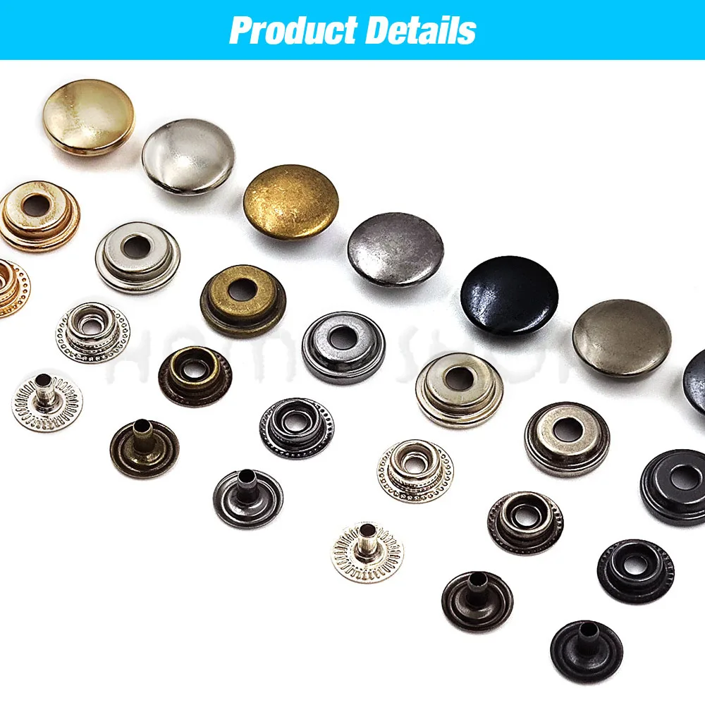 25/35 Sets Metall Druckknöpfe Knopf Verschluss Knopf Kein Nähen Snap Druckknöpfe mit Installieren Werkzeuge für Kleidung Taschen Schuhe Lederhandwerk – Detail 4