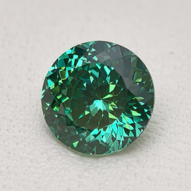 New Green Round 100 Faceted Cut Cubic Zirconia Lab Zircon CZ 4K Cutting 5A+ Quality for Jewelry Making