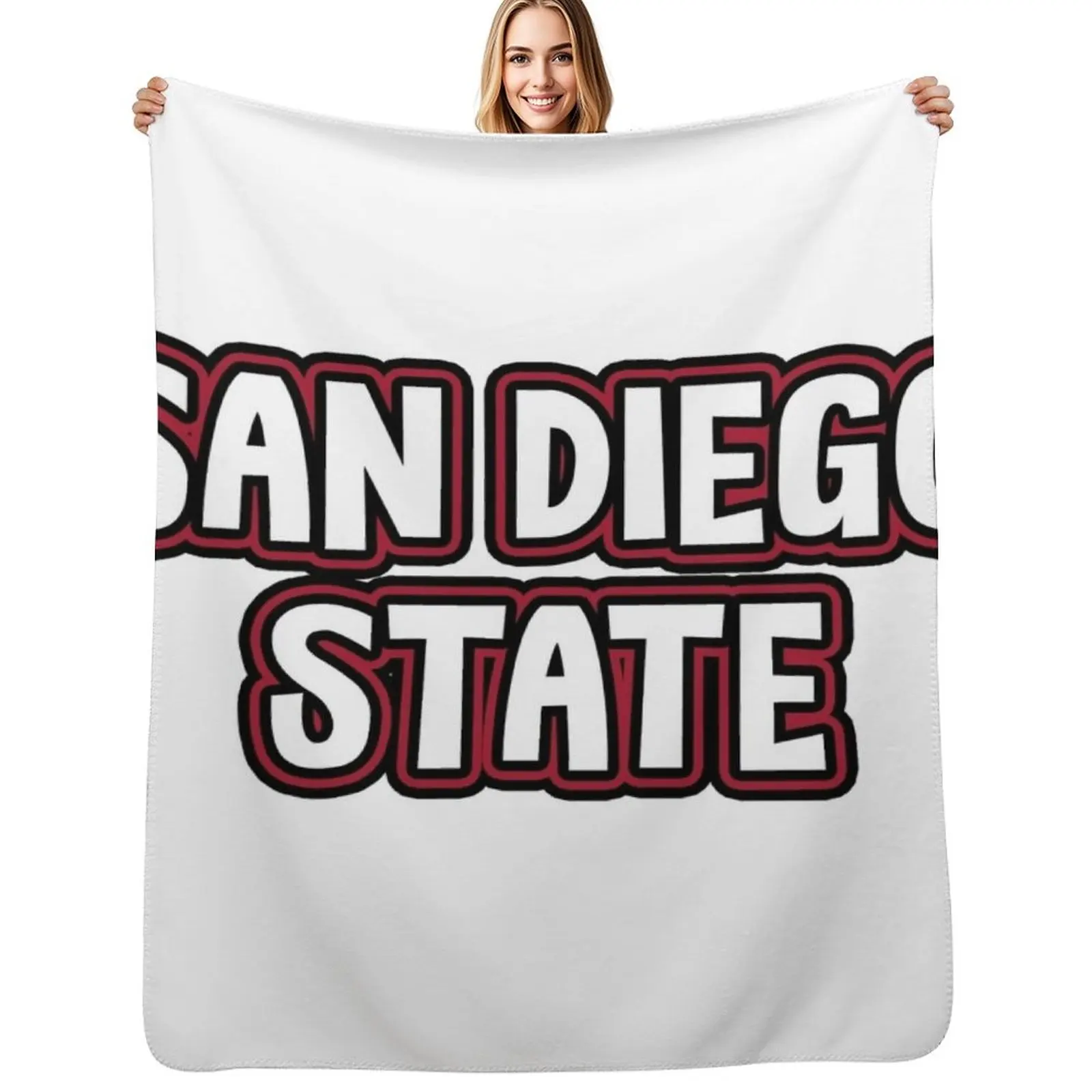 

San Diego State Throw Blanket Soft Solid Color Blanket for Couch Bed