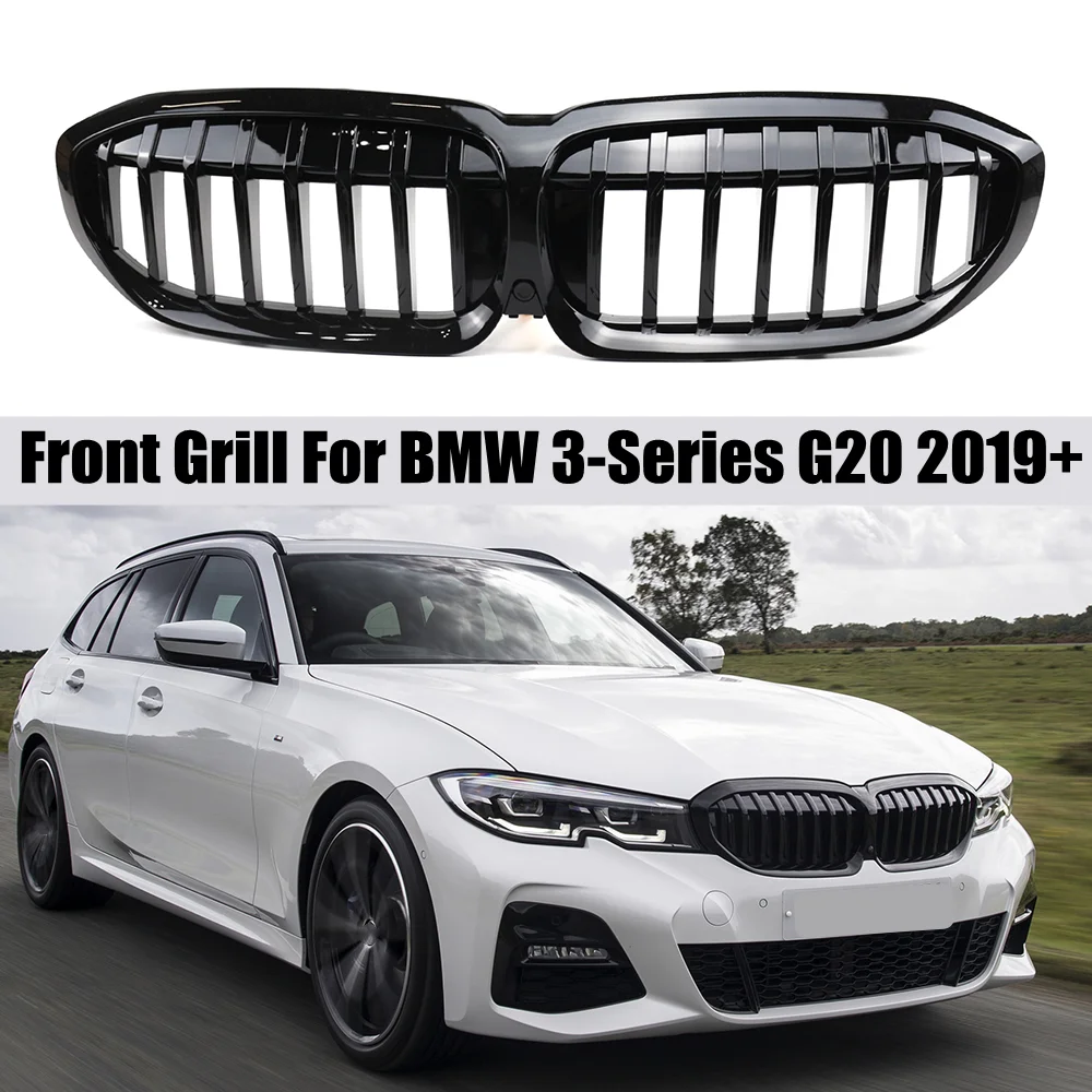 

Car Front Grill Bumper Kidney Grille Racing Grill For BMW 3 Series G20 G21 2019+ Double/Single Slat Replacement Car Accessories