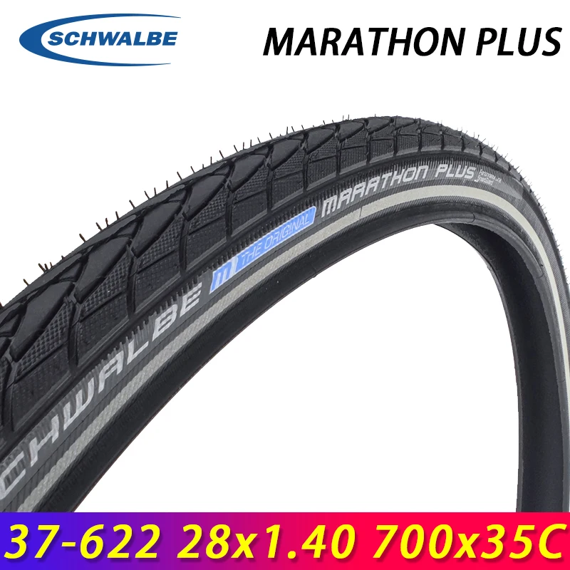 

SCHWALBE Original MARATHON PLUS 37-622 28x1.40 700x35C Black-Reflex Wired Bicycle Tire for Road MTB Travel Bike Cycling Parts